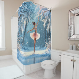 Cortina Para Box Balé de inverno dança gelada vista florestal gelad