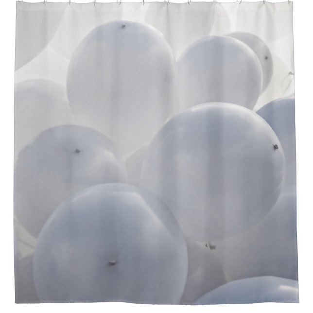 Cortina Para Box Balões Brancos de Brinquedos (Frente)