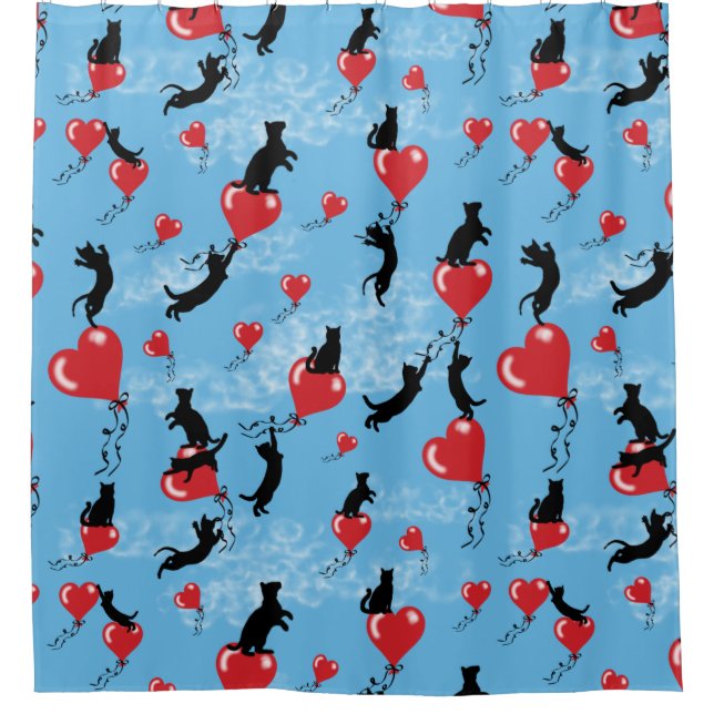 Cortina Para Box Balões vermelhos voadores (Frente)