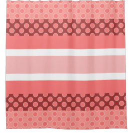 Cortina Para Box Banda e bolinhas de coral