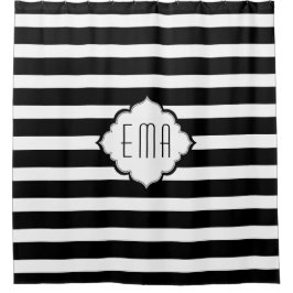 Cortina Para Box Bandas Geométricas Pretas E Brancas