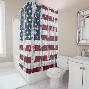 Cortina Para Box Bandeira Americana Incomodada em Madeira