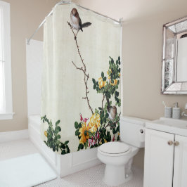 Cortina Para Box Barberry Amarela e Peixe com Peony Fine Art