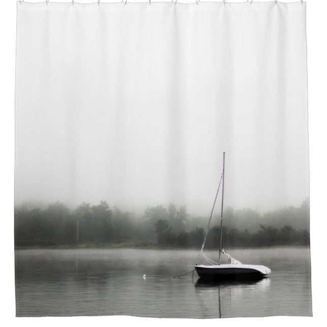 CORTINA PARA BOX BARCO PRETO E BRANCO NO LADO (Frente)