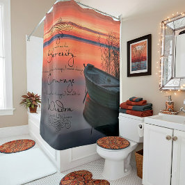 Cortina Para Box Barco sunset com oração de serenidade