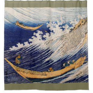 Cortina Para Box Barcos de Pesca do Oceano Hokusai Ondas