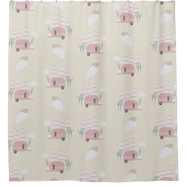 Cortina Para Box Barraca Rosa Padrão Terroso (Frente)