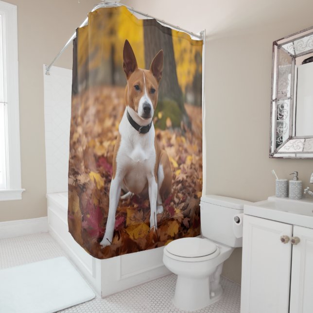 Cortina Para Box Basenji no outono deixa cair inspiração (In Situ)
