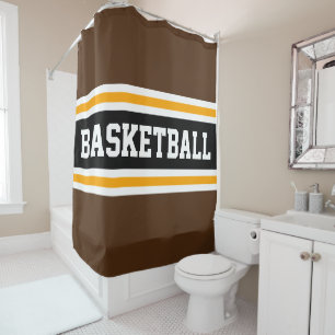 Cortina Para Box BASQUETE BOLA Atlético Castanho Negro Estrias Amar