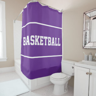 Cortina Para Box Basquete DIVERTIDO Faixa de Texto Branco em Roxo R