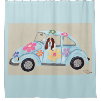 Cortina Para Box Basset Hound no Carro Hippie
