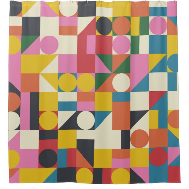 Cortina Para Box Bauhaus trabalho de arte: composição geométrica ab (Frente)