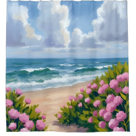 Cortina Para Box Beach in Bloom | Pink Hydrangea Oceanside Coastal