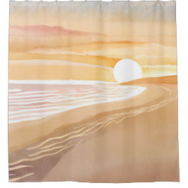 Cortina Para Box Beach Sunset Watercolor | Beautiful Yellow