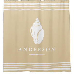 Cortina Para Box Beachy Coastal White Seashell Personalizado
