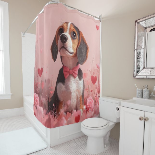 Cortina Para Box Beagle com Rosas - Dia dos Namorados (In Situ)