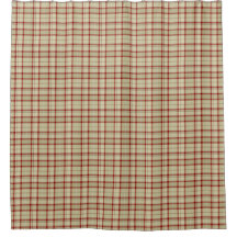 Beige & Red Scottish Tartan Xadrez Cortain