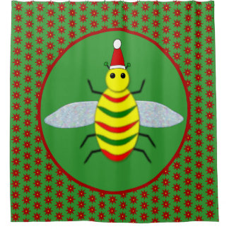 Cortina Para Box Belas de Natal e Flores de Poinsettia
