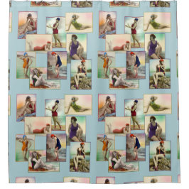 Cortina Para Box Beleza balnear em azul