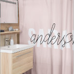 Cortina Para Box Beleza Rosa Moderna Pastel Personalizada Seu Nome<br><div class="desc">Beleza Rosa Moderna Pastel Personalizada Seu Nome</div>