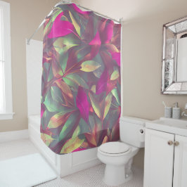 Cortina Para Box Belo padrão de folhas iridescentes