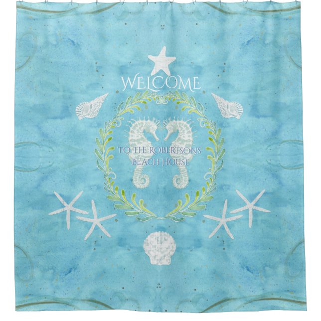 Cortina Para Box Bem-vindo à Beach House Seacavalo Starfish Waterco (Frente)
