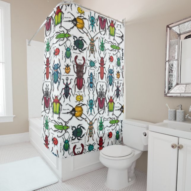 Cortina Para Box Besouros em branco (In Situ)