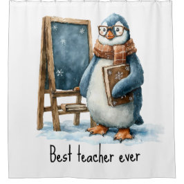 Cortina Para Box Best Teacher Ever Winter Penguin Design