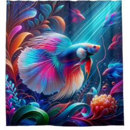 Cortina Para Box "Betta Fish Radiant Underwater Art"