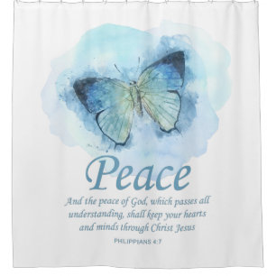 Cortina Para Box Bíblia cristã de mulher Verse Butterfly:Paz