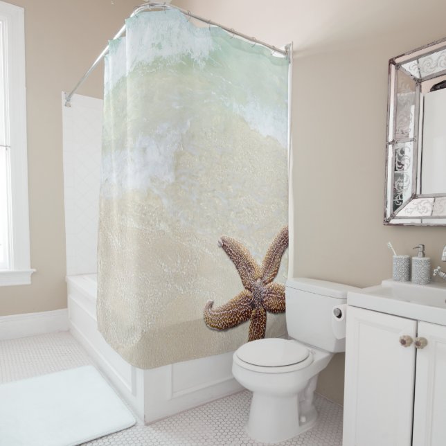 Cortina Para Box Big Starfish Tropical Ocean Beach Bath (In Situ)