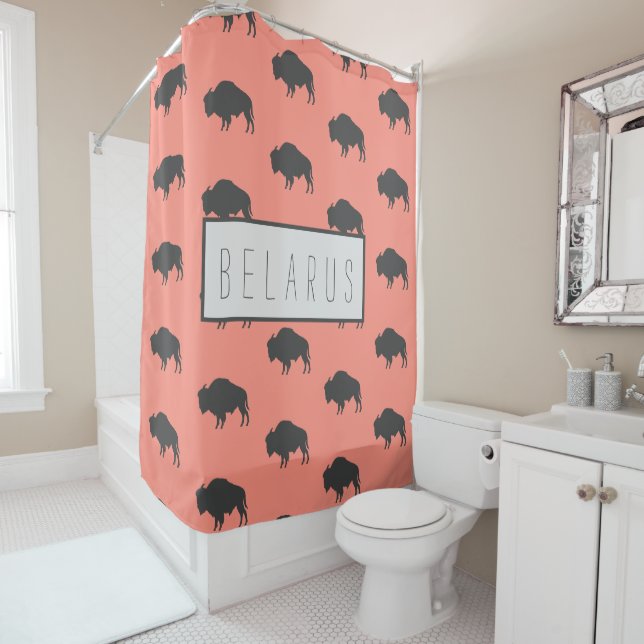 Cortina Para Box Bisão Branco Bielo-russo Зубр Беларусь Minimalismo (In Situ)