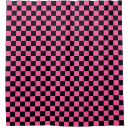 Cortina Para Box Black and pink checkerboard pattern