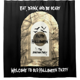 Cortina Para Box Black and White Spooky Bats Spider Feliz Dia das B