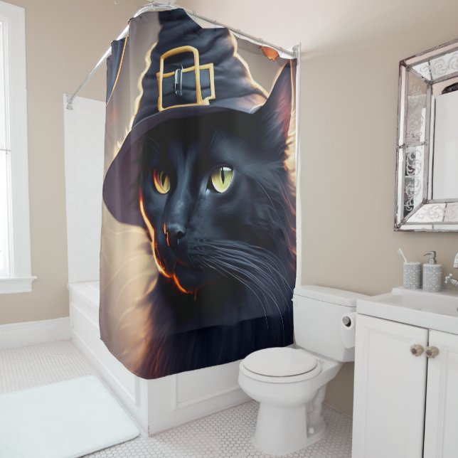 Cortina Para Box Black Cat Halloween (In Situ)