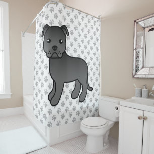 Cortina Para Box Black English Staffordshire Bull Terrier Dog