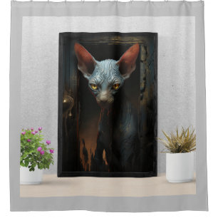 Cortina Para Box Black Sphynx cat