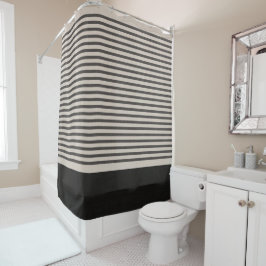 Cortina Para Box Black Turk Stripes | Farmhouse Bathroom Decor