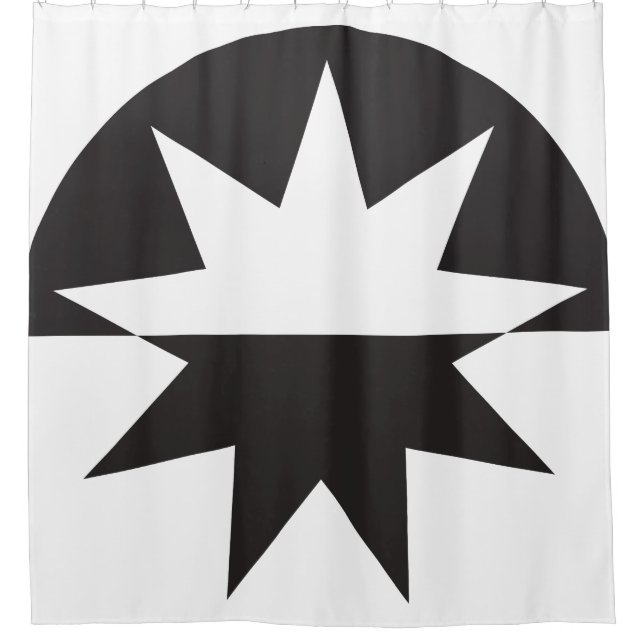 Cortina Para Box Black White Deco Star Sunburst (Frente)