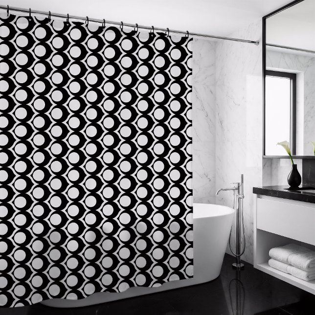 Cortina Para Box Black White Modern Geometric Pattern (Criador carregado)