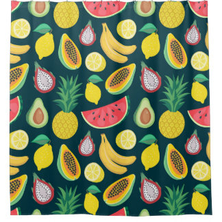 Cortina Para Box Bliss de padrão de colheita de Frutas tropical