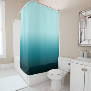 Cortina Para Box Bloco Colorido Azul-Escuro-Turquesa Pálido