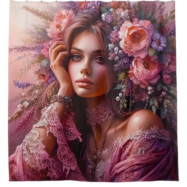 Cortina Para Box Blossoming Grace (Frente)