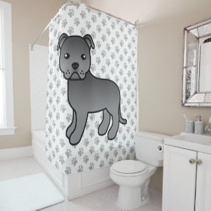 Cortina Para Box Blue English Staffordshire Bull Terrier Dog