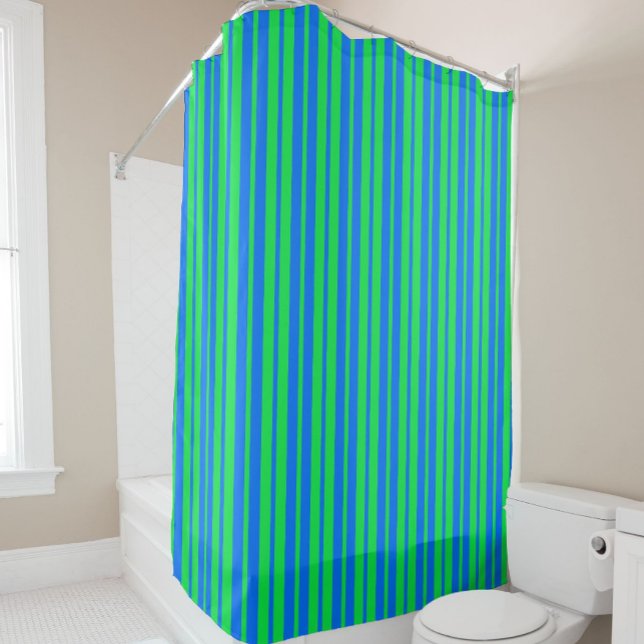 Cortina Para Box Blue Green Stylish Stripes Pattern Design  (Criador carregado)
