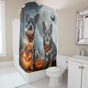 Cortina Para Box Blue Heeler Halloween Spooky