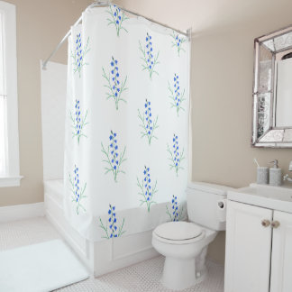 Cortina Para Box Bluebells White Shower Curtains