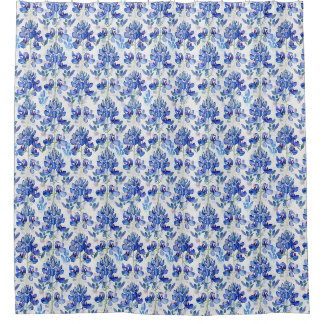Cortina Para Box Bluebonnet Wildflower, Texas Botanical Floral