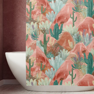 Cortina Para Box Blush Canyon Desert Bloom Aquarela 