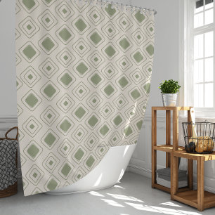 Cortina Para Box Boho Neutral Sage Geométrico Aztec Padrão